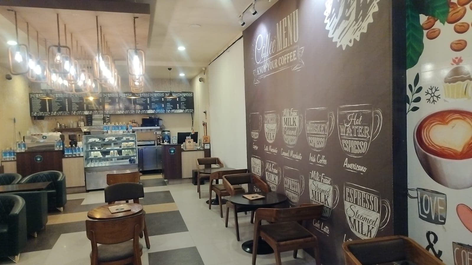 StarBrew Cafe counter and barista station